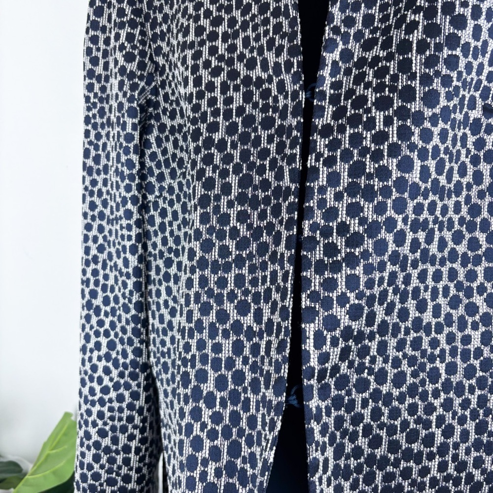 Yoana Baraschi Anthropologie Blue Print Long Line Jacket Sz 12 - Picture 8 of 10